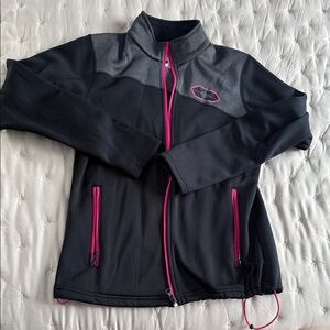 Black and Gray Jacket with Pink Accents